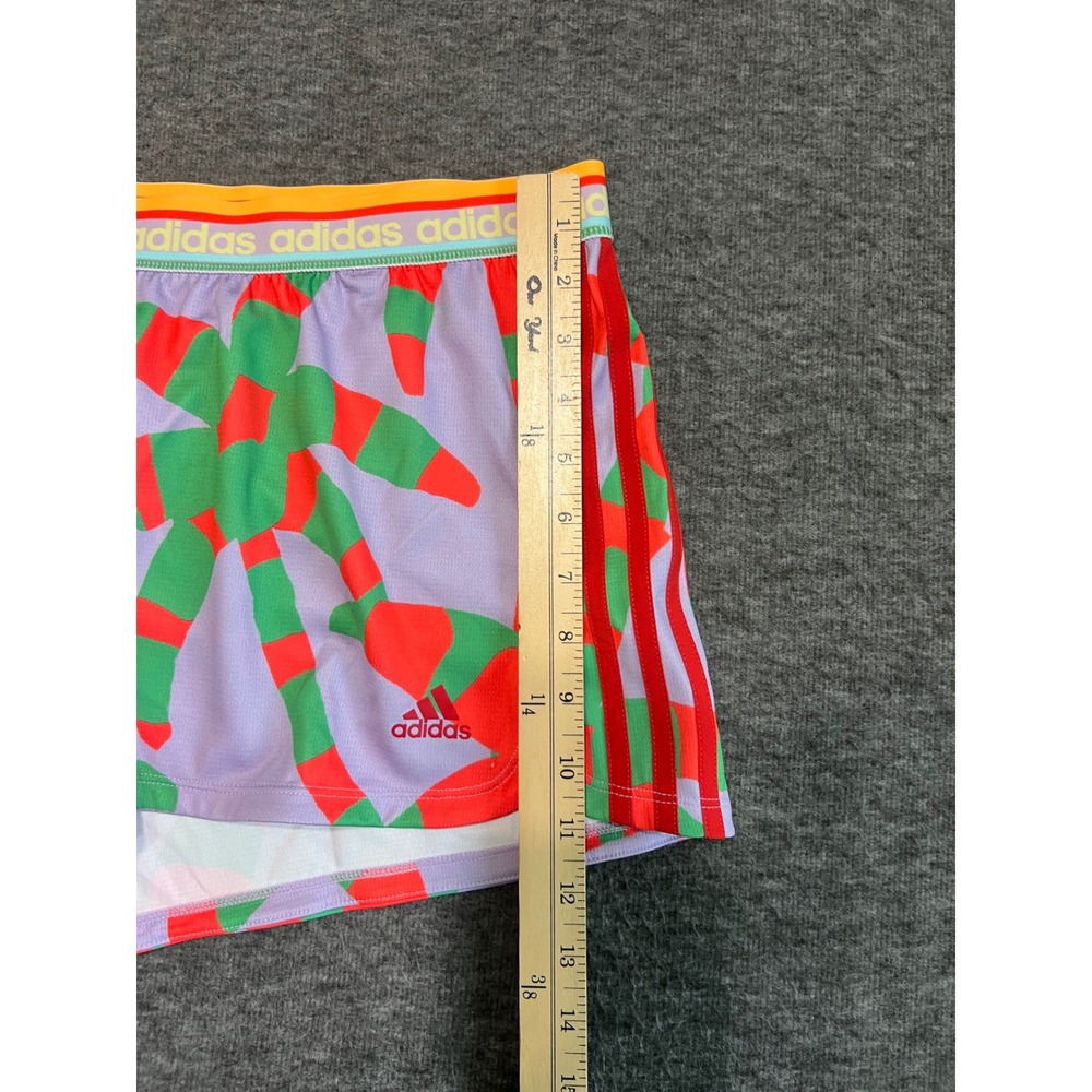 Adidas x The FARM Company Pacer Training Shorts Purple Tropical HS1198 Womens L - Picture 10 of 13